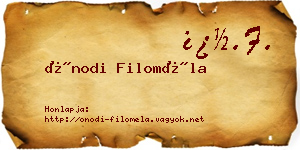Ónodi Filoméla névjegykártya